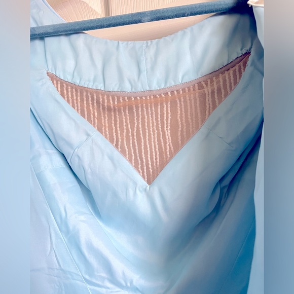 Sydney North Beckman’s vintage baby blue wiggle dress beaded neckline - Picture 12 of 14